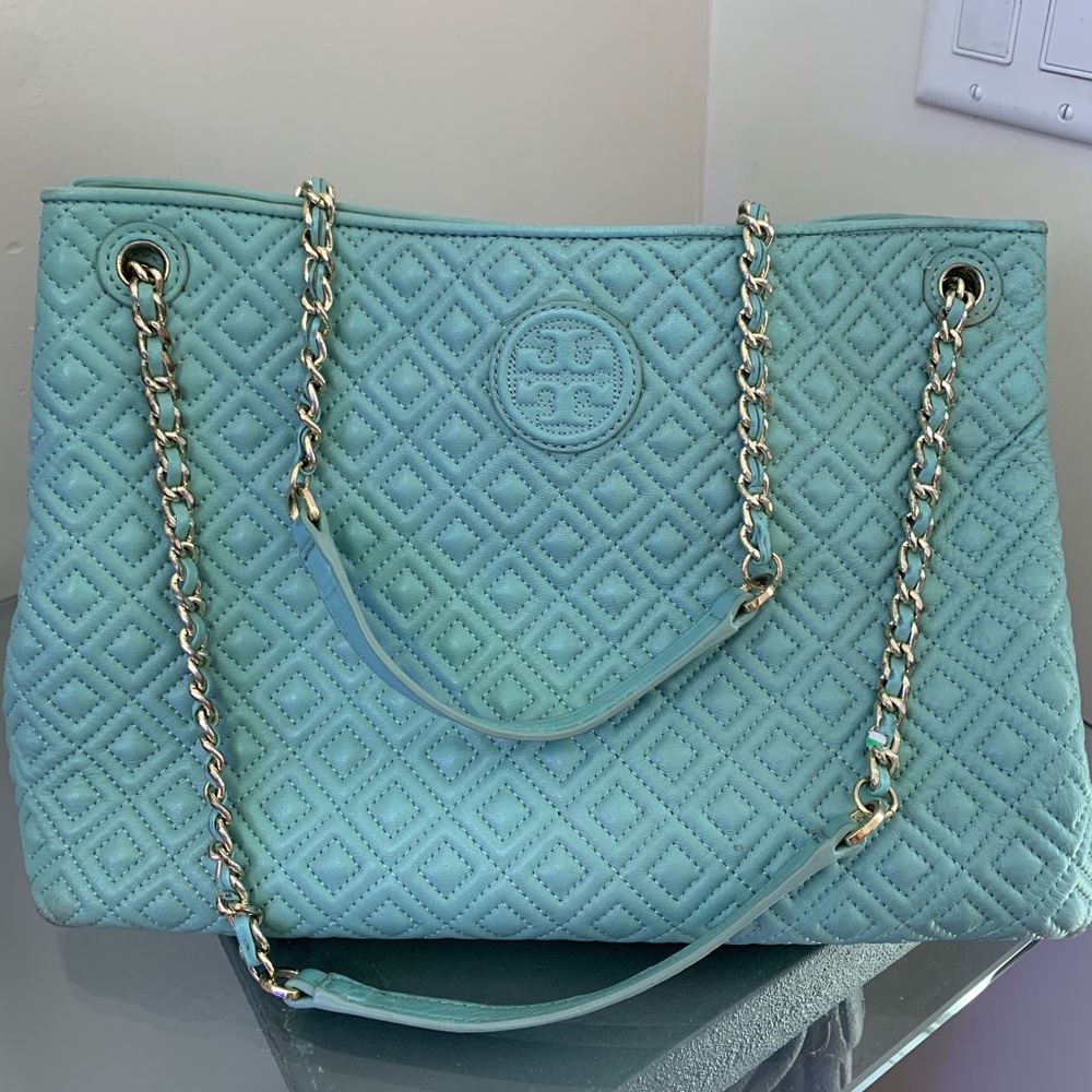 Tory Burch Marion quilted Mint shoulder bag